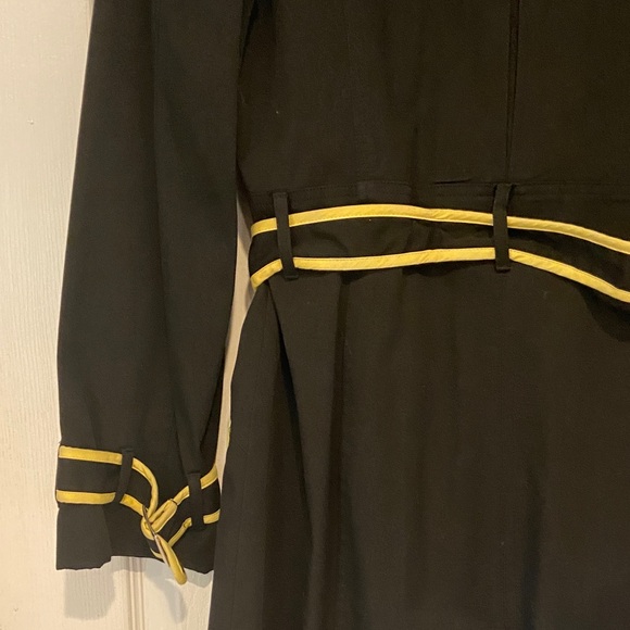 Max Studio Black Trench Coat with Yellow Accents - Picture 9 of 10